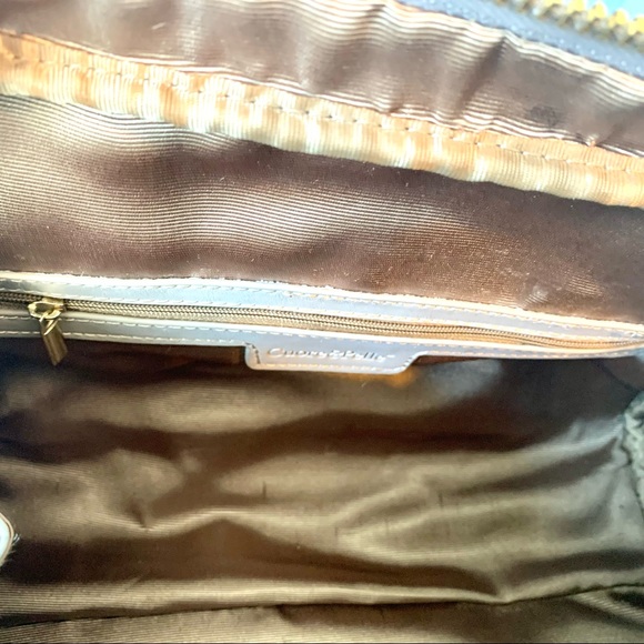 NWOT Cuore & Pelle Taupe Celeste Leather Satchel Bag 2 Handles + Crossbody Strap - Picture 13 of 13